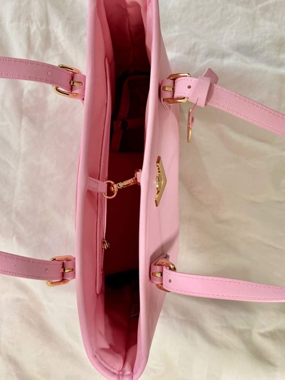 PINK VALENTINO ORLANDI HANDBAG WITH GOLD ACCENTS (NEW) - Picture 6 of 14